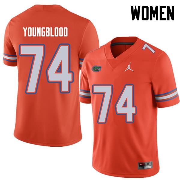 NCAA Florida Gators Jack Youngblood Women's #74 Jordan Brand Orange Stitched Authentic College Football Jersey AAA5164ET